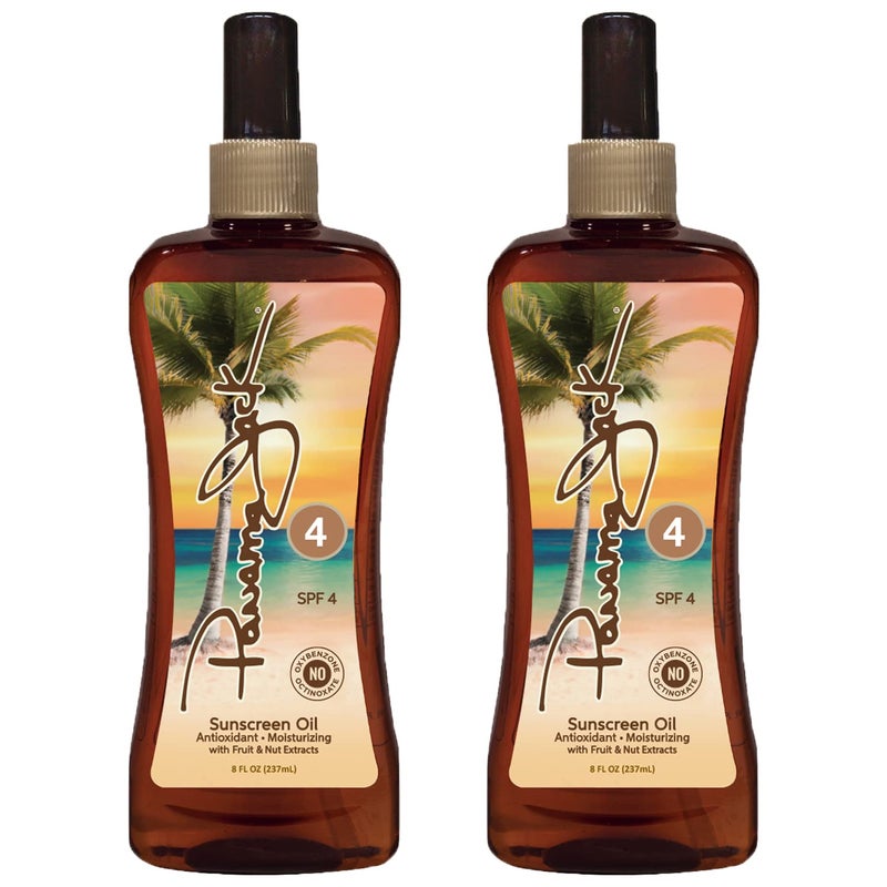 Panama Jack Sunscreen Tanning Oil - SPF 4, PABA, Paraben, Gluten & Cruelty Free, Antioxidant Formula with Exotic Oils and Fruit & Nut Extracts, 8 FL OZ (Pack of 2) - Image 1